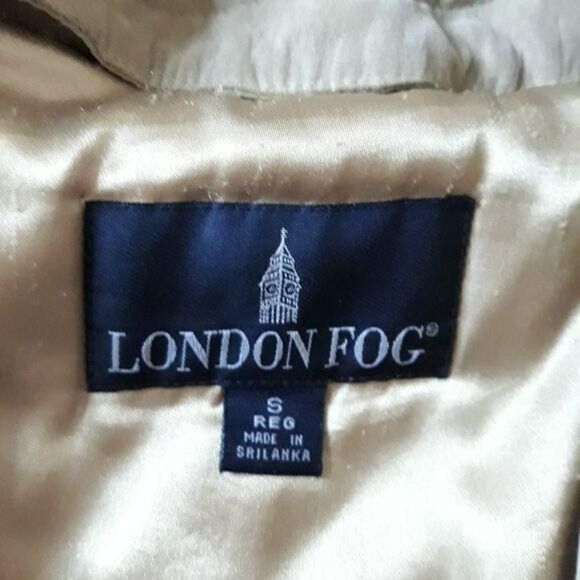 London Fog Coat Insulated Lined Zip Up Mock Neck Drawstring Waist Tan Sz S - Picture 2 of 13